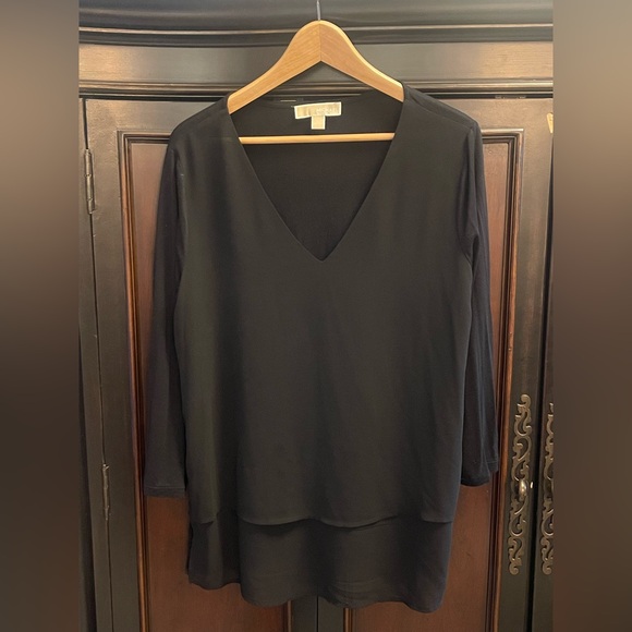 Michael Kors Tops - Michael Kors Black Layered V neck Blouse